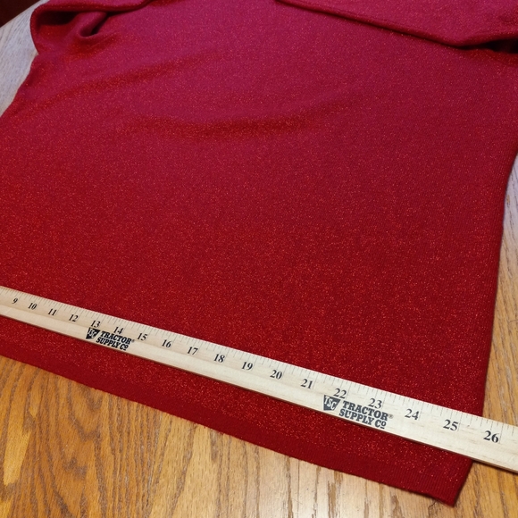 Draper's & Damons Red Metallic Mock Turtle Neck Women's Sweater Plus Size 2X - Picture 11 of 15